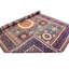 Tapis traditionnel délavé rétro bleu marine et multicolore anatolien 10 x 14