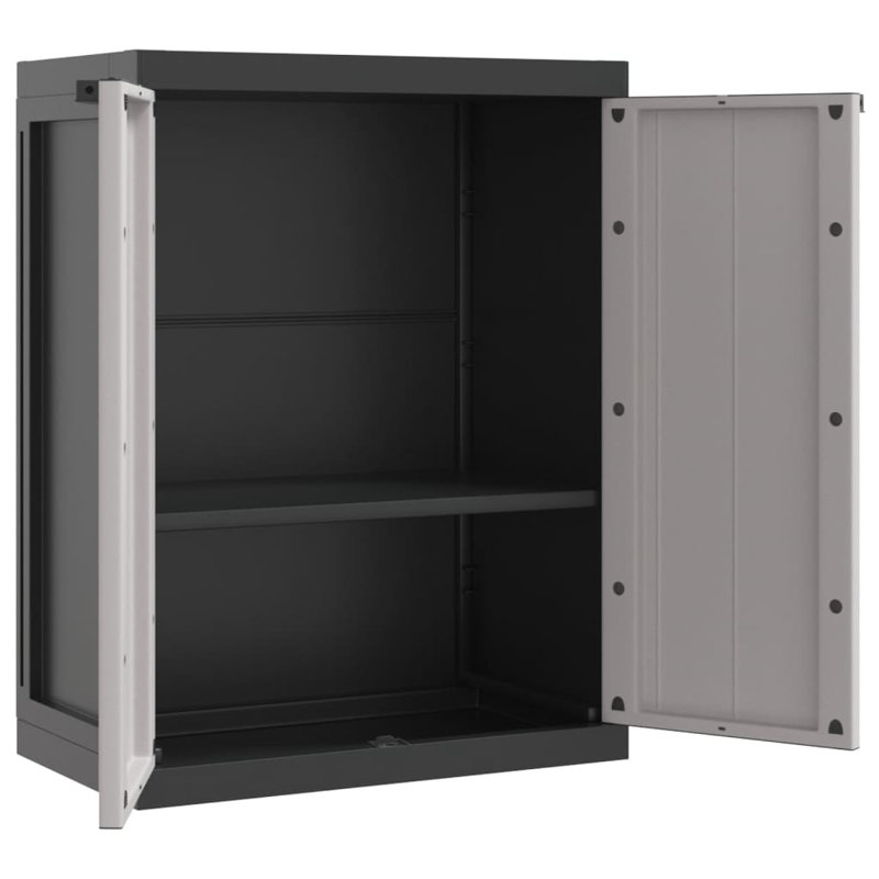 WFX Utility™ Outdoor Storage Cabinet 25.6"X14.6"X33.5" PP, Gray/Black
