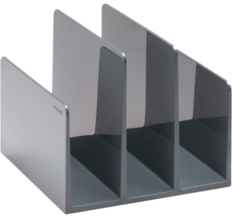 Plastic File Organizer, Dark Gray