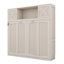 Lit escamotable horizontal avec armoires de rangement, cadre de lit mural pliable, lit escamotable en bois