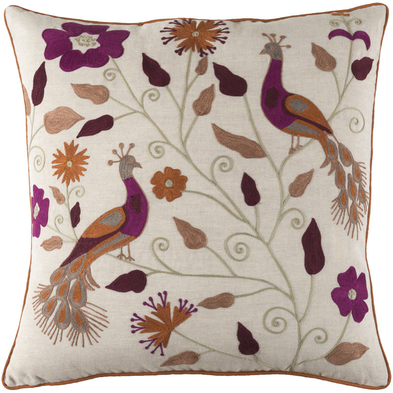 Mayura Throw Pillow, Beige, Pillow Cover Only - No Insert