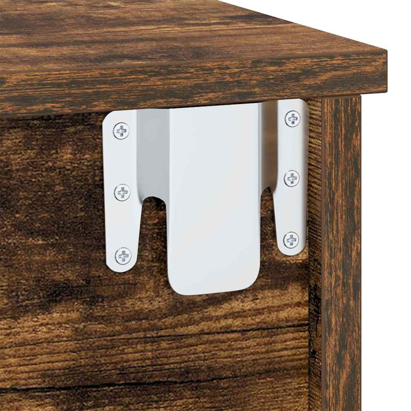 40cm W Manufactured Wood Bedside Table, Walnut