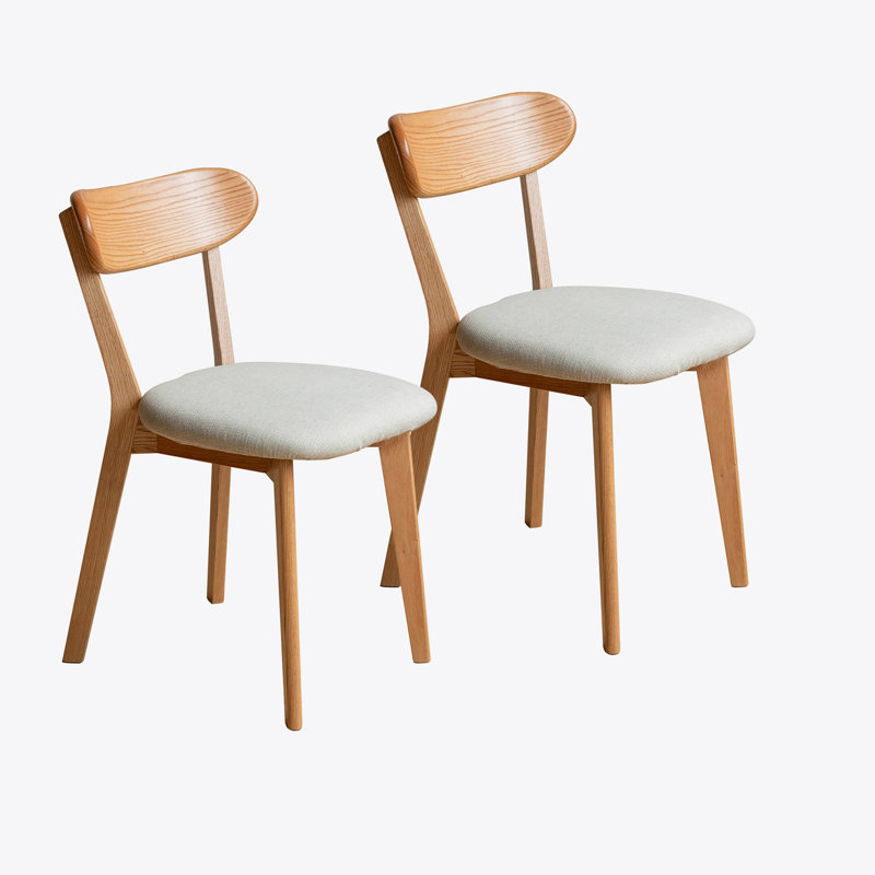 Chaise de salle à manger, 2, Gris clair, Bois naturel