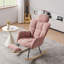 Fauteuil oscillant berçant en tissu avec coussins et repose-pieds Teddy-106814587