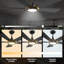 Ventilateur de plafond extérieur noir avec lumière-736818562
