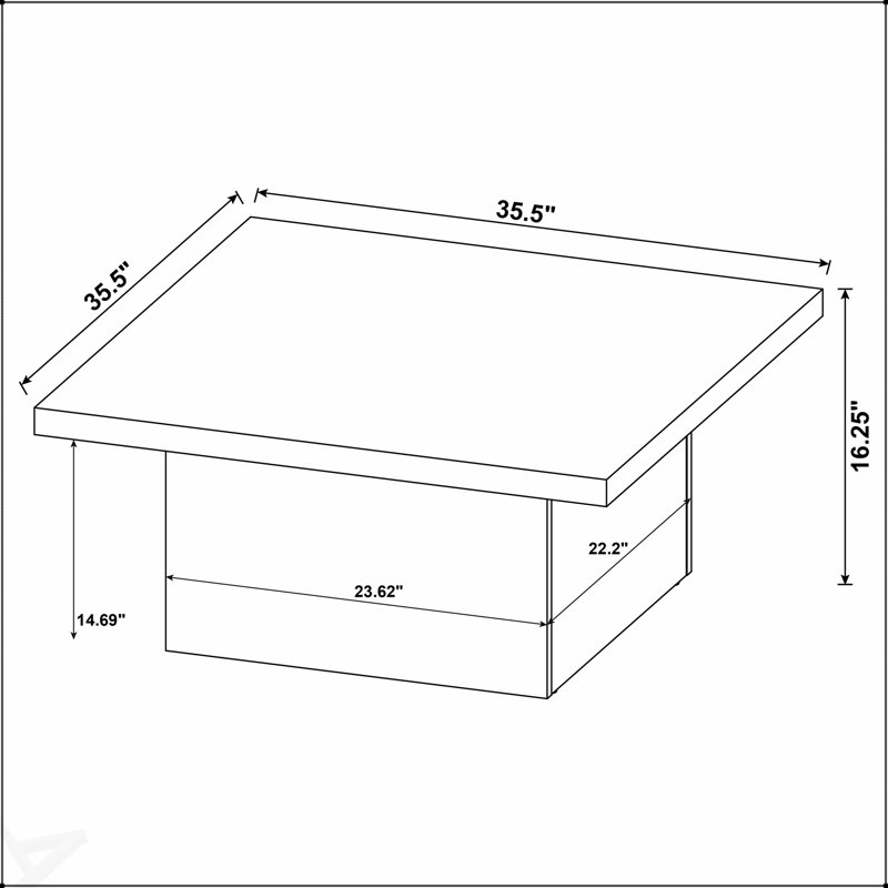 Table basse carrée Exeter Mango avec plateau spacieux et fabrication durable, parfaite pour les intérieurs rustiques et modernes.