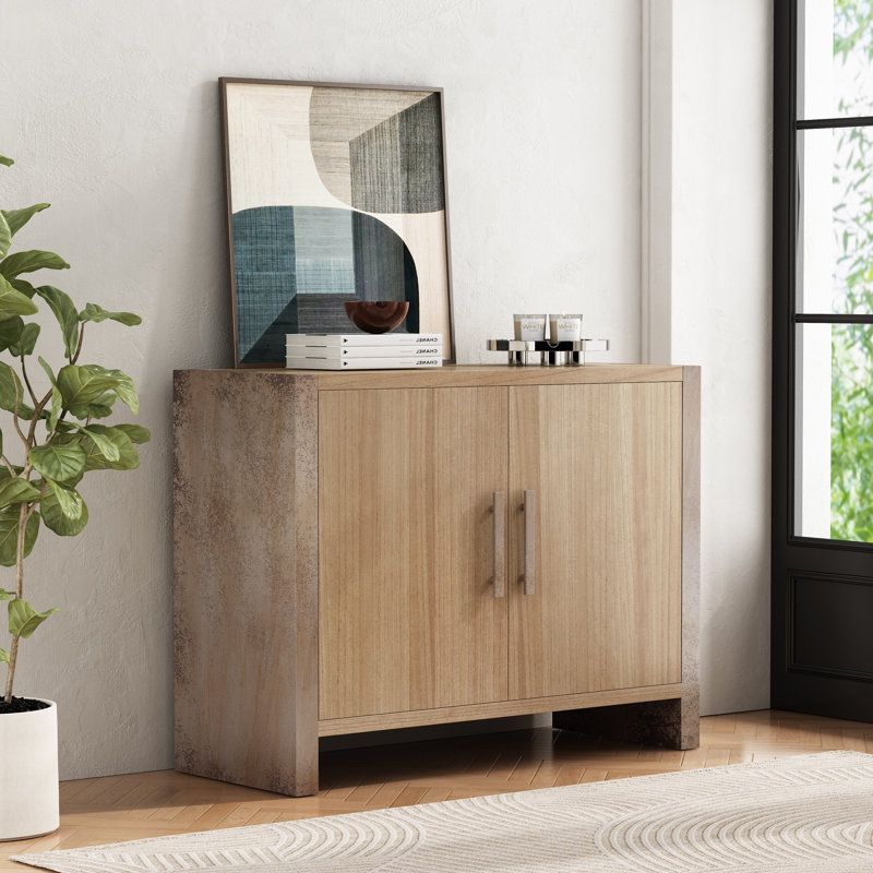 Rivermont Modern Rustic Wood Accent Cabinet With Adjustable Shelves And Versatile Storage, Gray/Natural