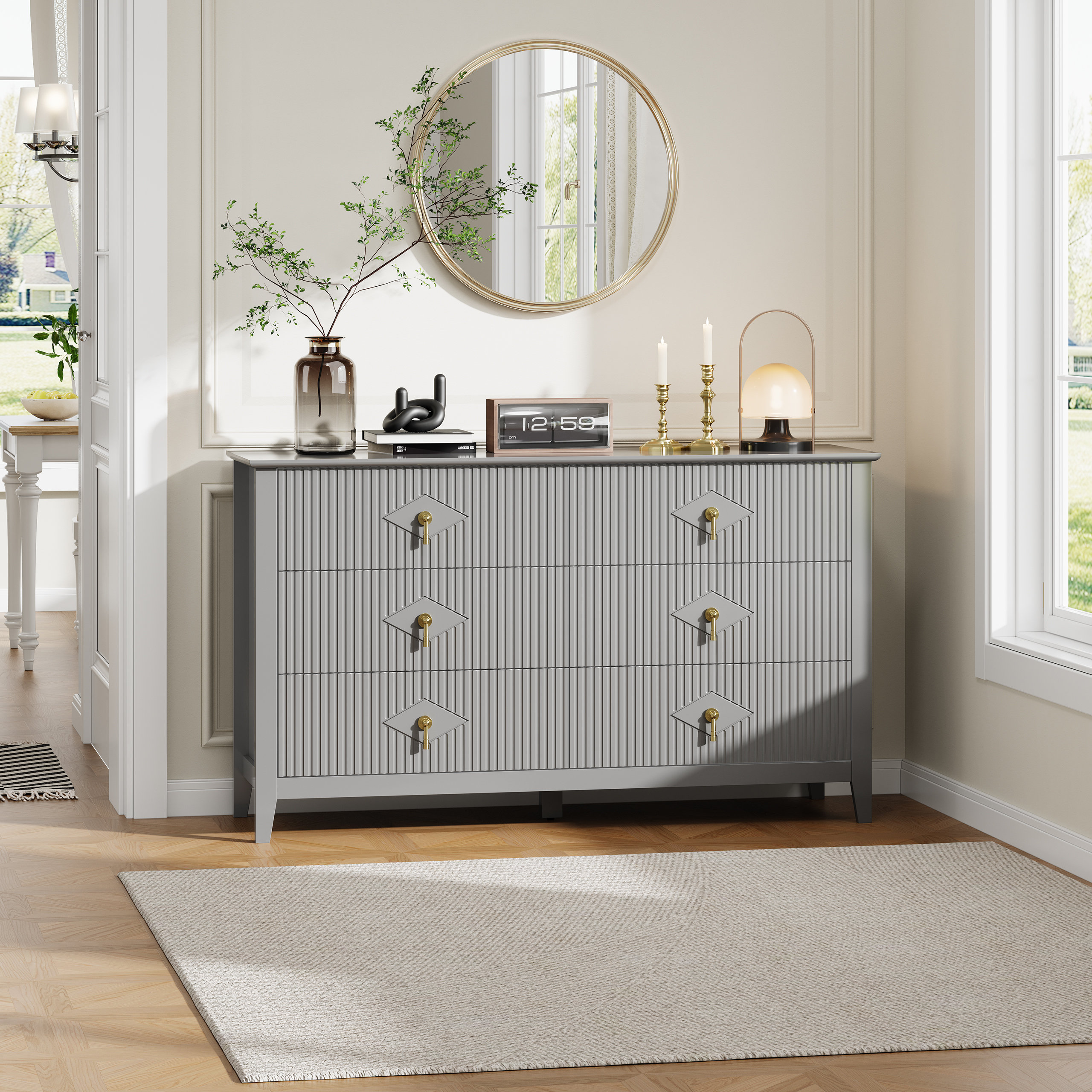 Mercer41 Dresser for Bedroom with 6 Drawers, Modern Chest of Drawers with  Metal Handle, Wood Drawer Organizer | Wayfair