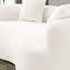 Canapé incurvé de 165,3 cm (65,2 pouces), tissu blanc, mousse à compression intégrale, sans installation, capacité de 159 kg (350 lb), moderne et confortable pour la vie quotidienne, velours, convivialité