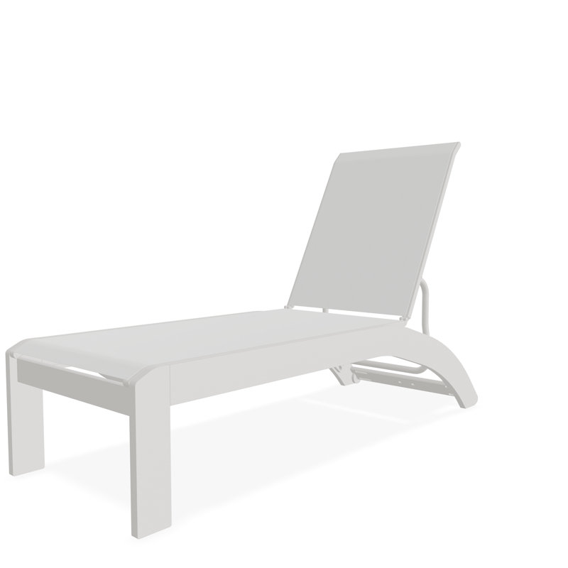 Chaise longue sans accoudoirs empilable en polymère Dune, Neige, Blanc 6D Sunbrella®