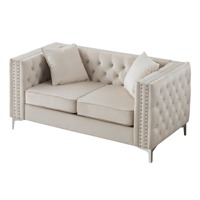 Paige 63in Loveseat, Ivory