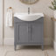 Ensemble de meuble-lavabo simple autoportant 30 po avec plateau en céramique Arlowene