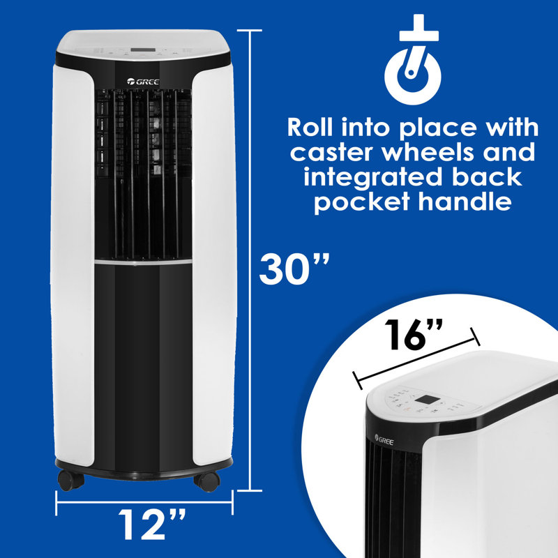 Gree 6000 BTU Black and White Portable Air Conditioner with Remote