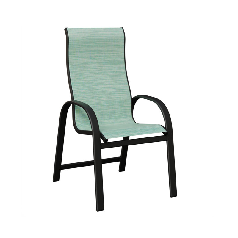 Chaise berçante en aluminium noir mat Berlin, Paysage marin, Aluminium noir mat