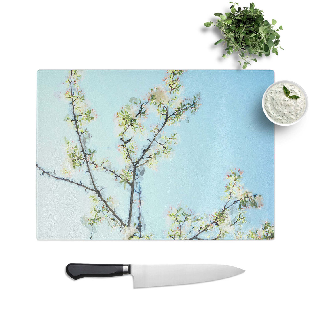 Tempered Glass a Cherry Blossom Tree Chopping Board