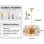 Lustre Spoutnik 29 lumières Mid-Century 29 po