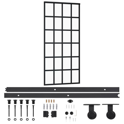 Elbdrige Sliding Door with Hardware Set ESG Glass&Aluminium