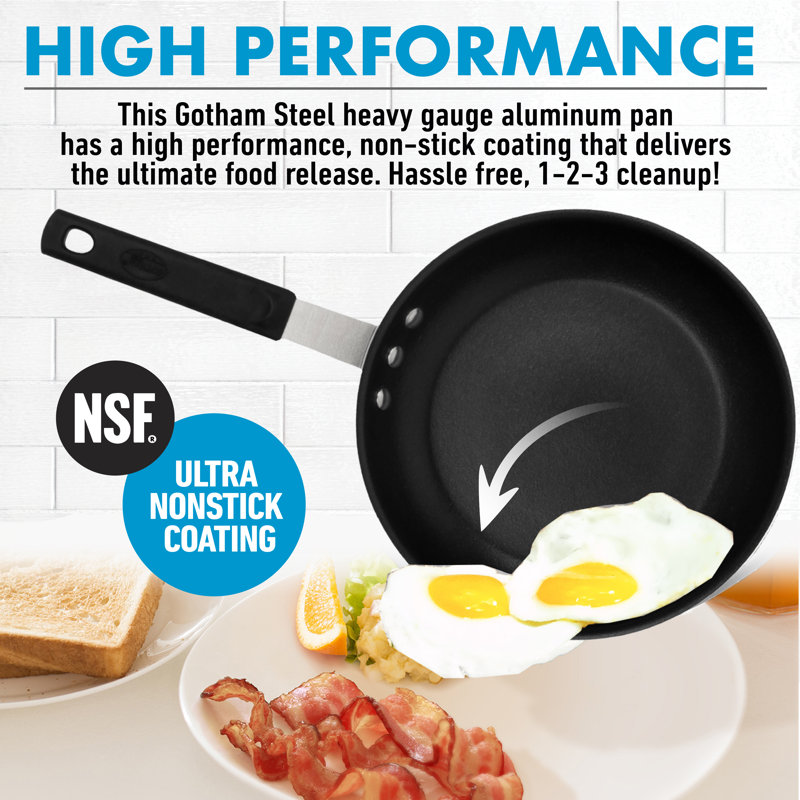 Gotham Steel Professional Series NSF 8'' Fry Pan with Removeable Rubber Handle