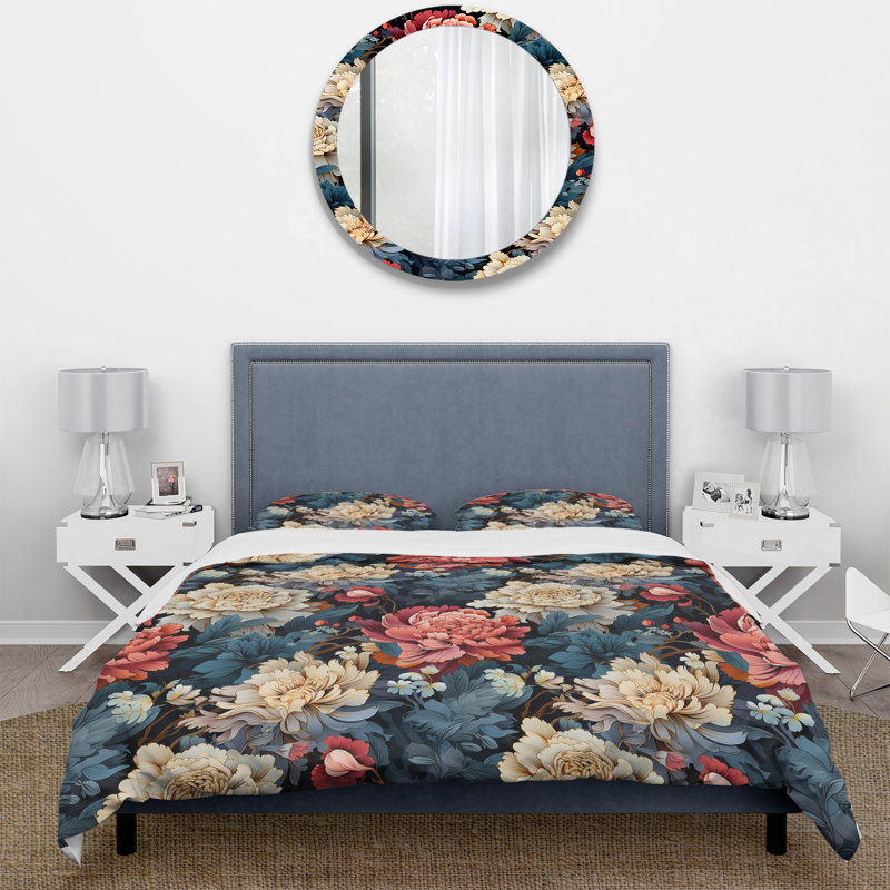 Ensemble de housse de couette éclectique à motif floral kaléidoscope I Eclectic