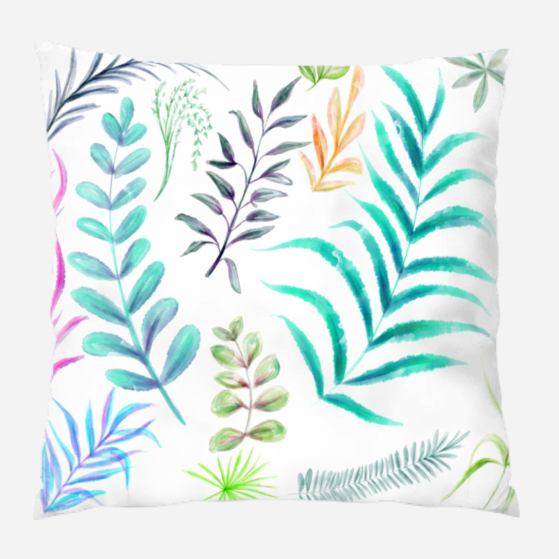 Coussin décoratif aquarelle Miranda, Microsuède, Intérieur