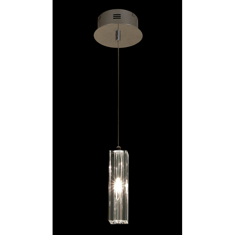 Contemporary Solo Crystal Pendant with Polished Chrome Finish
