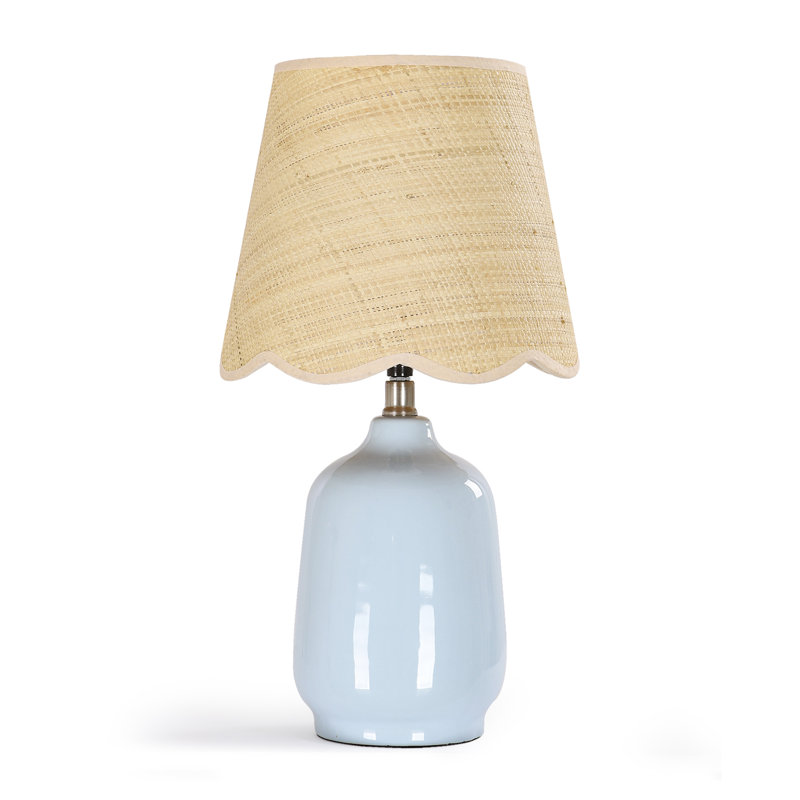 Ceramic 48Cm Standard Table Lamp, Light Blue