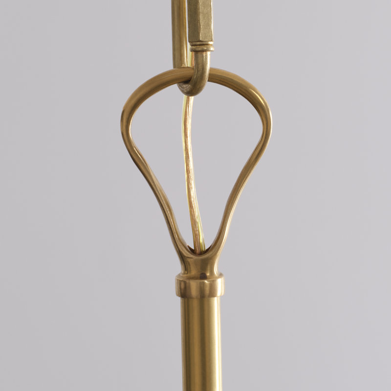 Griffin 6 - Light Chandelier, Hand-Rubbed Antique Brass