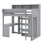 Lit mezzanine en bois avec plusieurs tablettes de rangement et garde-robe-2082226656
