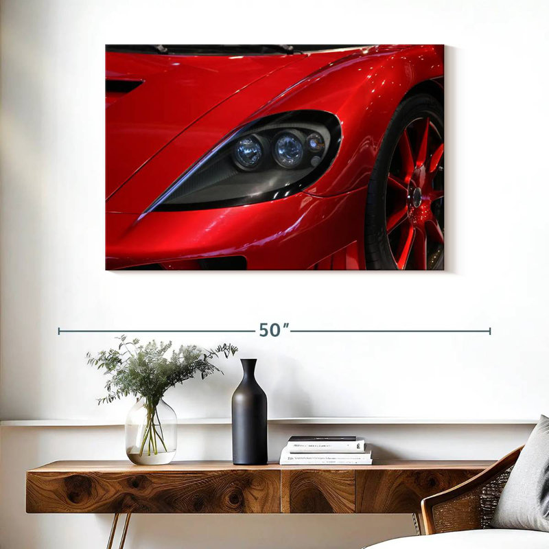 Voiture de sport rouge Mehar, H 26 po x l 39 po