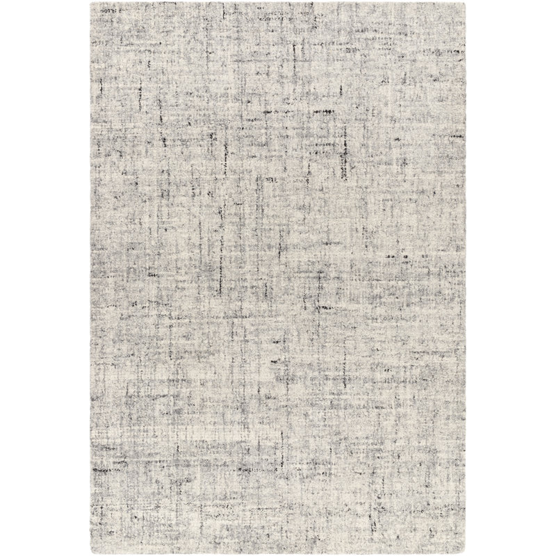 Tapis gris clair en laine touffeté à la main Plimoth, Rectangle 8 pi 10 po x 12 pi