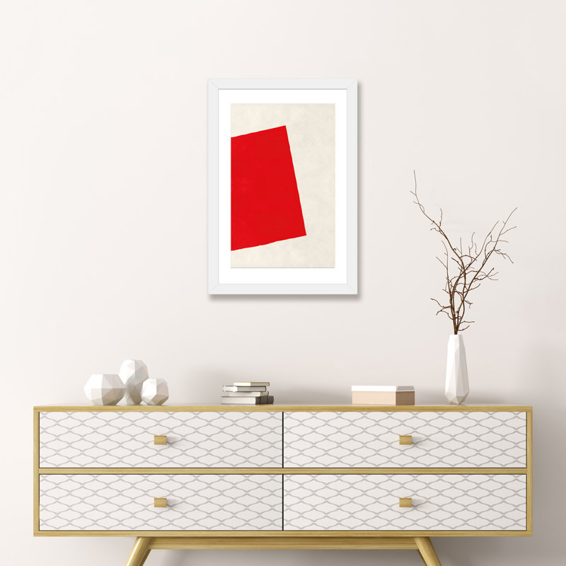 « red square (after albers) », impression, H 32 po x l 24 po x P 1 po, Papier avec cadre blanc