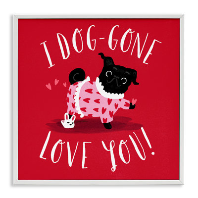 «Dog-Gone Love You», art de la giclée encadrée par Leeza Hernandez