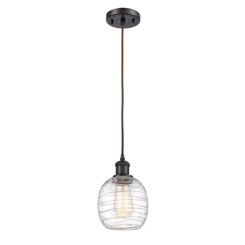 Luminaire suspendu simple à 1 lumière Amila, Bronze frotté à l'huile