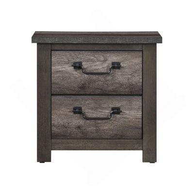 2-Drawers Storage Nightstand 1pc Wooden Furniture Traditional Design Bedside Cabinet