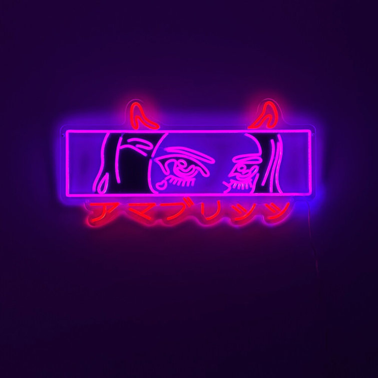 Zcitek Anime Neon Sign Red Cloud Dimmable Japanese Led Neon Signs Lights  for Anime Room Decor USB Powered Neon Sign Gifts for Bedroom