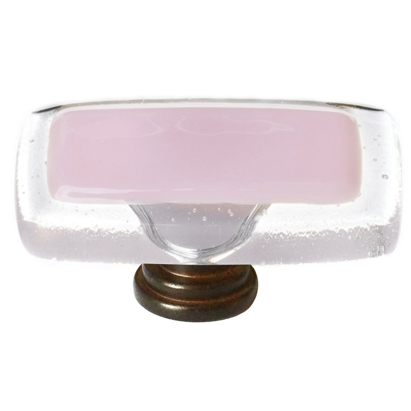 Reflective Rectangular Knob, Oil Rubbed Bronze, Pink