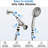 Adjustable Brushed Nickel Shower Head With 6 Spray Settings And Solid Brass Mount