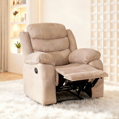 	 36.2'' Polyester Upholstered Manual Recliner Chair - 90°-160° Adjustable Reclining For Living Room