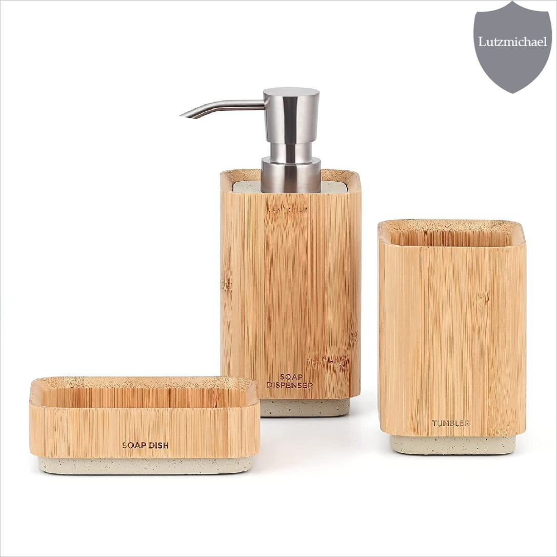 Bamboo sale soap dispenser