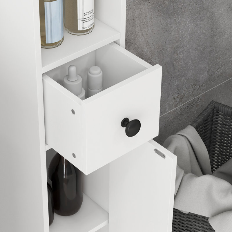 Modern Contino Freestanding Linen Cabinet Corner Cabinet White Cabinet Tall Cabinet