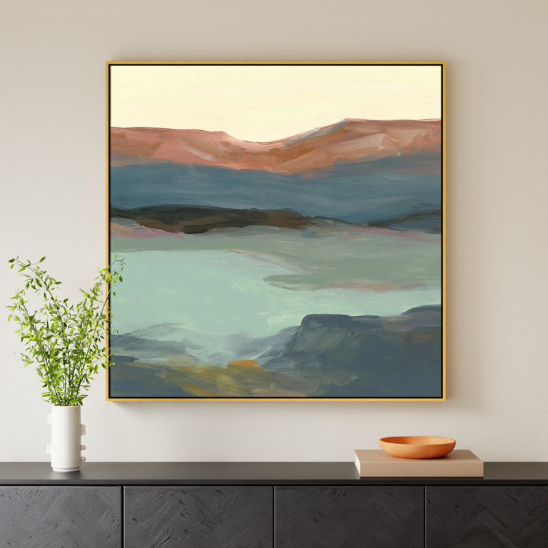 " Rolling Bluffs " by Carol Robinson, Gold Framed Canvas, 46.5" H x 46.5" W x 2" D