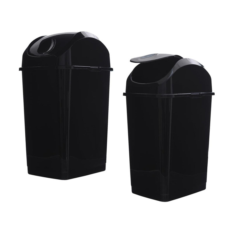 Poubelle de cuisine Superio pour poubelle de cuisine avec couvercle pivotant 9 gallons Slim 37 Qt, 9 Gallon, Noir