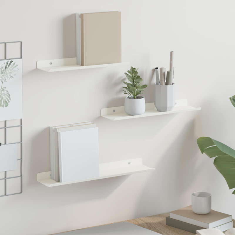 Steel Floating Shelf, White