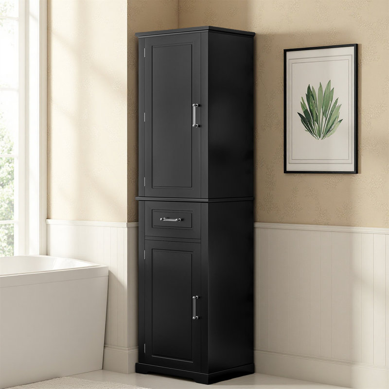 Tall Bathroom Storage Cabinet – Freestanding Storage Cabinet With Adjustable Shelves, MDF Board With Painted Finish, Perfect For Organizing Essentials