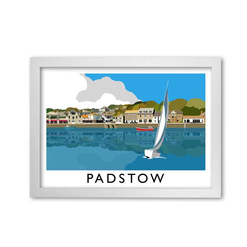 Padstow by Richard O'Neill - Single Picture Frame Print, 297 cm H x 42 cm W, White