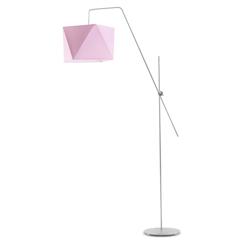 Ayash 176cm Task Floor Lamp, Silver, Light Pink