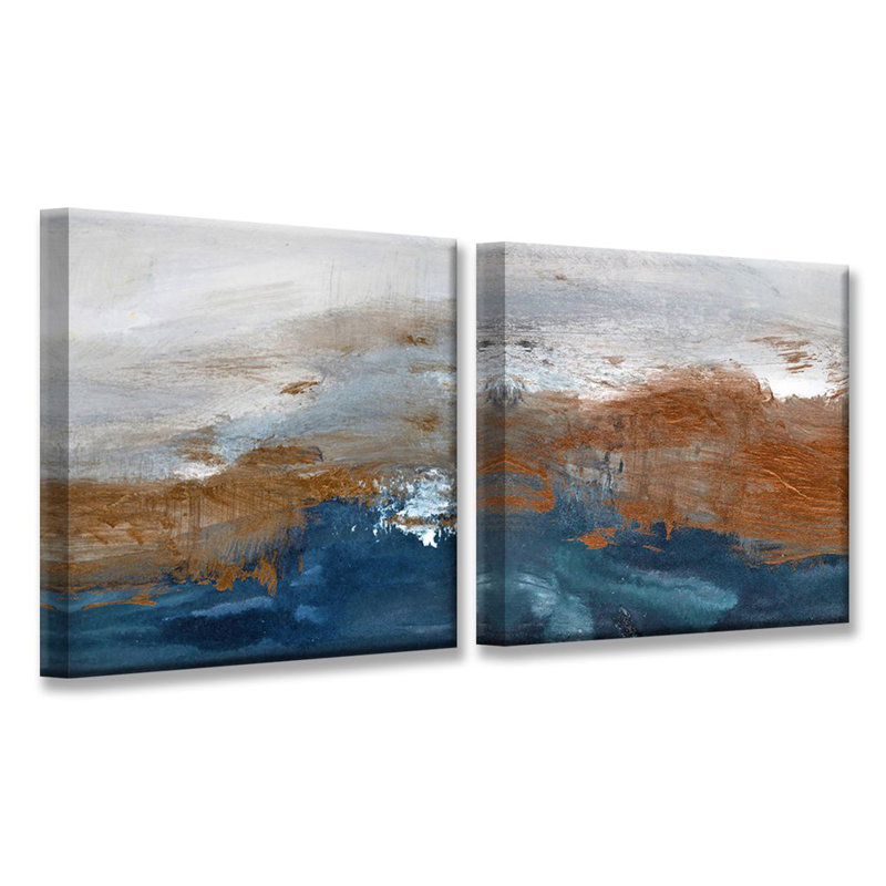 " Copperelle/Copperize " by Karen Moehr 2 - Pieces, 12" H x 24" W