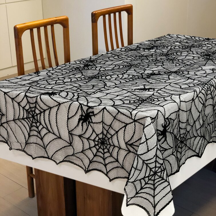 Akshay Rectangle Geometric Halloween Polyester Tablecloth