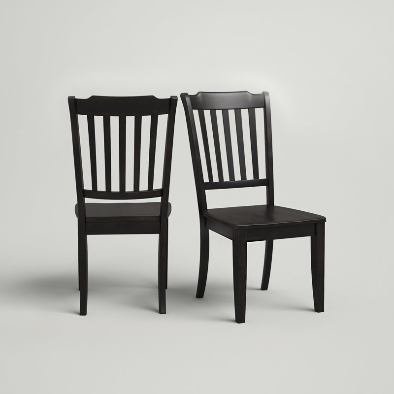 Fortville 16.93'' H Solid Wood Side Chair, Antique Black
