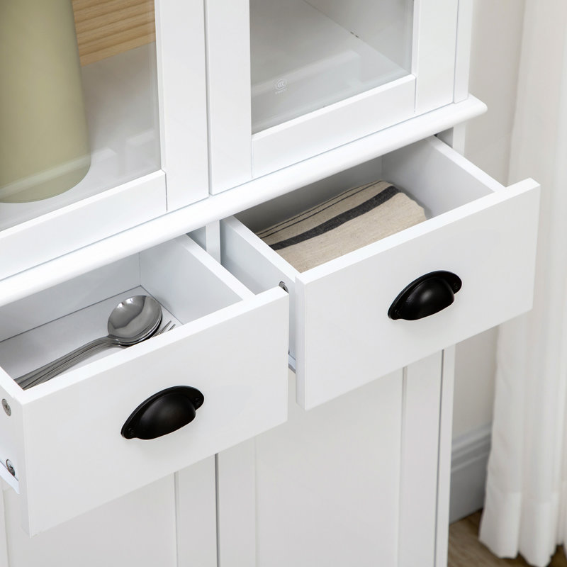 Garde-manger autoportant de 61 po, armoire de rangement avec portes à fermeture douce, tablettes réglables et 2 tiroirs, pour le salon, la salle à manger